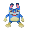 peluche de conejo azul.